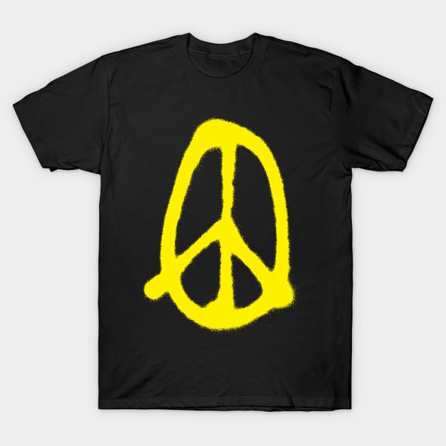 peaster egg - heyK's peaceful yellow easter egg on black T-Shirt by heyK